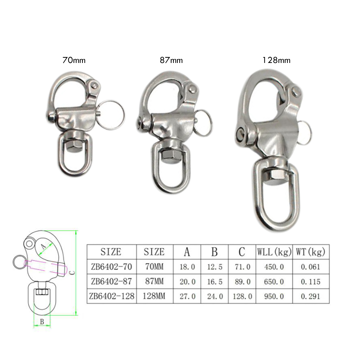 مشبك كارابينر دوار من الفولاذ  - مراجعة Chain Lock Combination وسعره